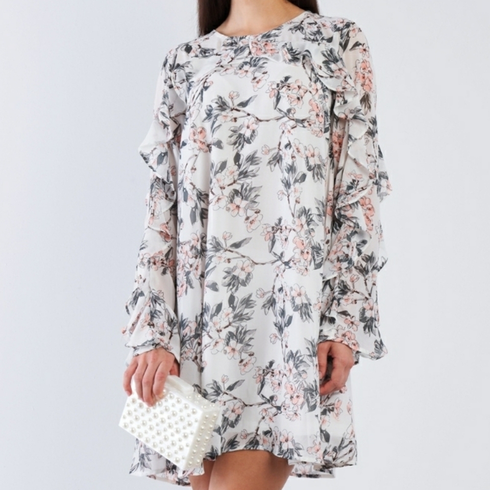 Floral Ruffle Dresses in stock: Sizes (S,M,L) - Picture 2 of 4